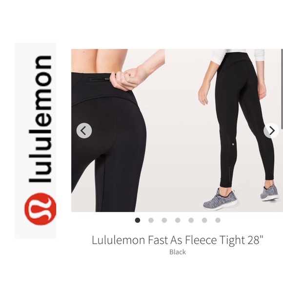 lululemon athletica Pants - Lululemon Fast as Fleece Leggings Black. Sz 8